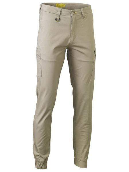 Bisley Stretched Cotton Drill Cuffed Pants BPC6028 Work Wear Bisley Workwear Stone 82 R 