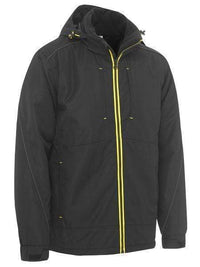 Bisley Flex & Move™ Heavy Duty Wet Weather Dobby Jacket BJ6943 Worl Wear Bisley Workwear Black XS 