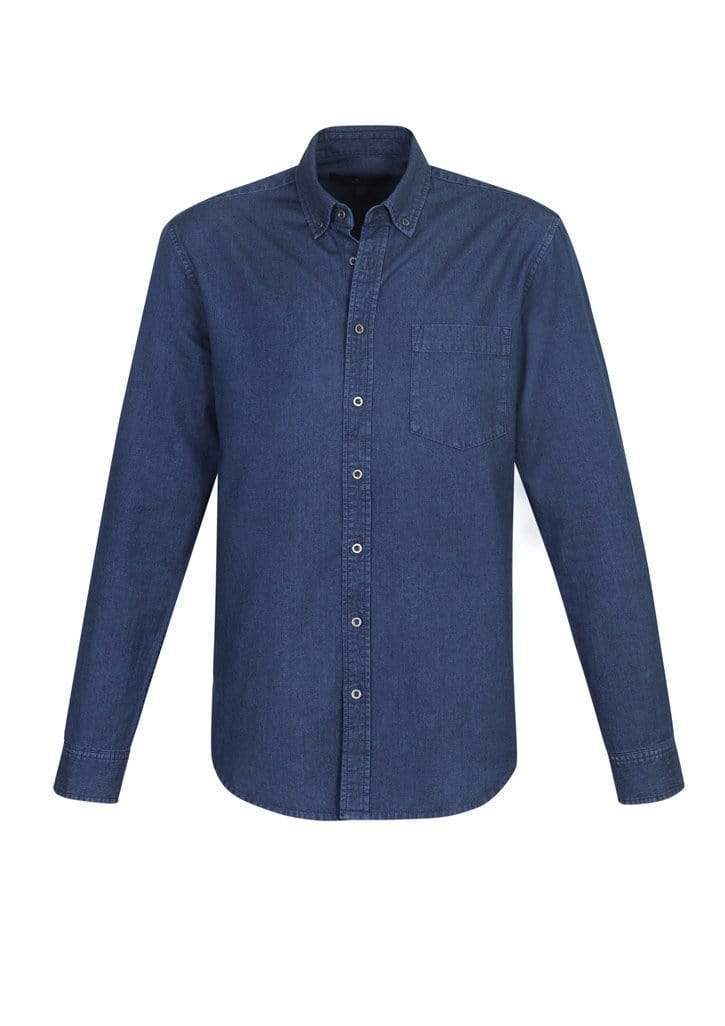 Biz Collection Indie Mens L/S Shirt S017ML Corporate Wear Biz Care Dark Blue XS 