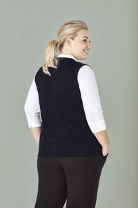 Biz Care Womens Button Front Knit Vest CK961LV Health & Beauty Biz Care   