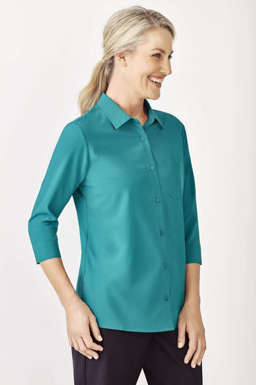 Biz Care Womens Easy Stretch 3/4 Sleeve Shirt CS951LT Health & Beauty Biz Care   