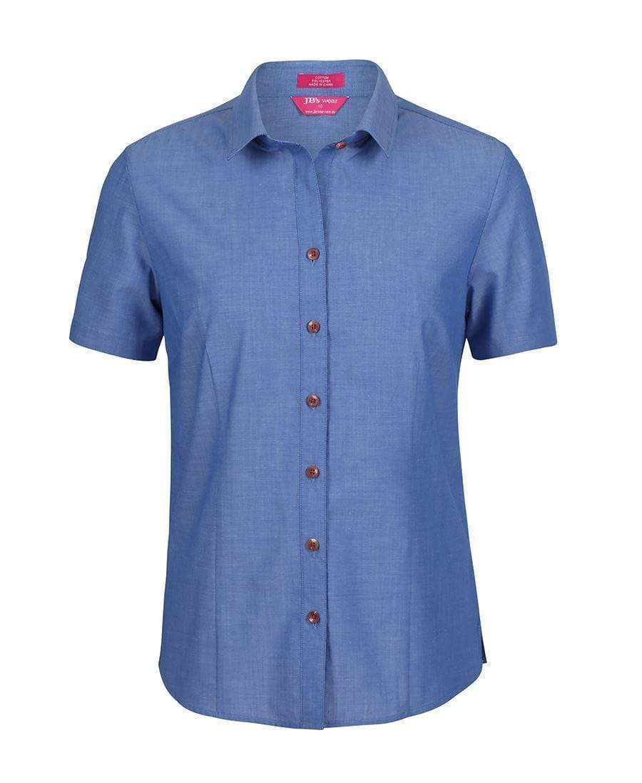 Biz Collection Corporate Wear Indigo / 6 Biz Collection Classic Short Sleeve Fine Chambray Shirt 4FC1S