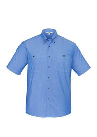 Biz Collection Corporate Wear Chambray / XS Biz Collection Men’s Wrinkle Free Chambray Short Sleeve Shirt Sh113