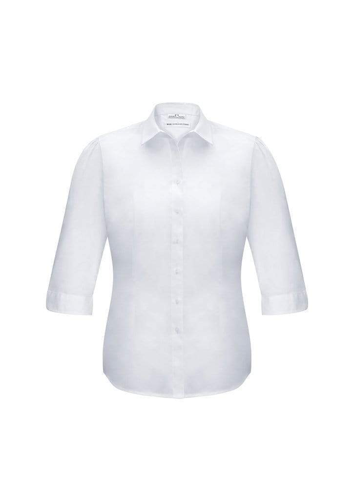 Biz Collection Corporate Wear White / 6 Biz Collection Women’s Euro 3/4 Sleeve Shirt S812LT