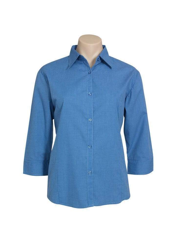 Biz Collection Corporate Wear Biz Collection Women’s Micro Check 3/4 Sleeve Shirt Lb8200