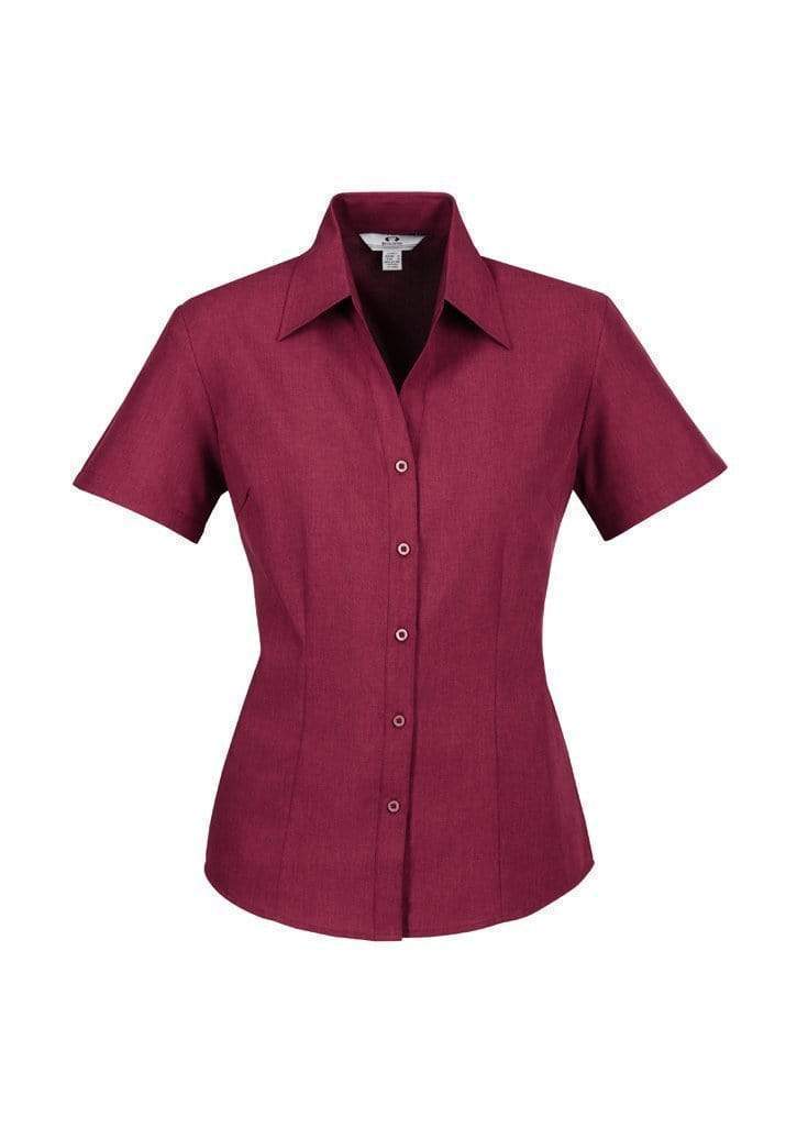 Biz Collection Corporate Wear Cherry / 6 Biz Collection Women’s Plain Oasis Short Sleeve Shirt Lb3601