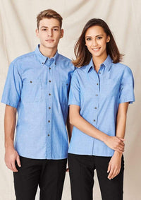 Biz Collection Corporate Wear Biz Collection Women’s Wrinkle Free Chambray Short Sleeve Shirt Lb6200
