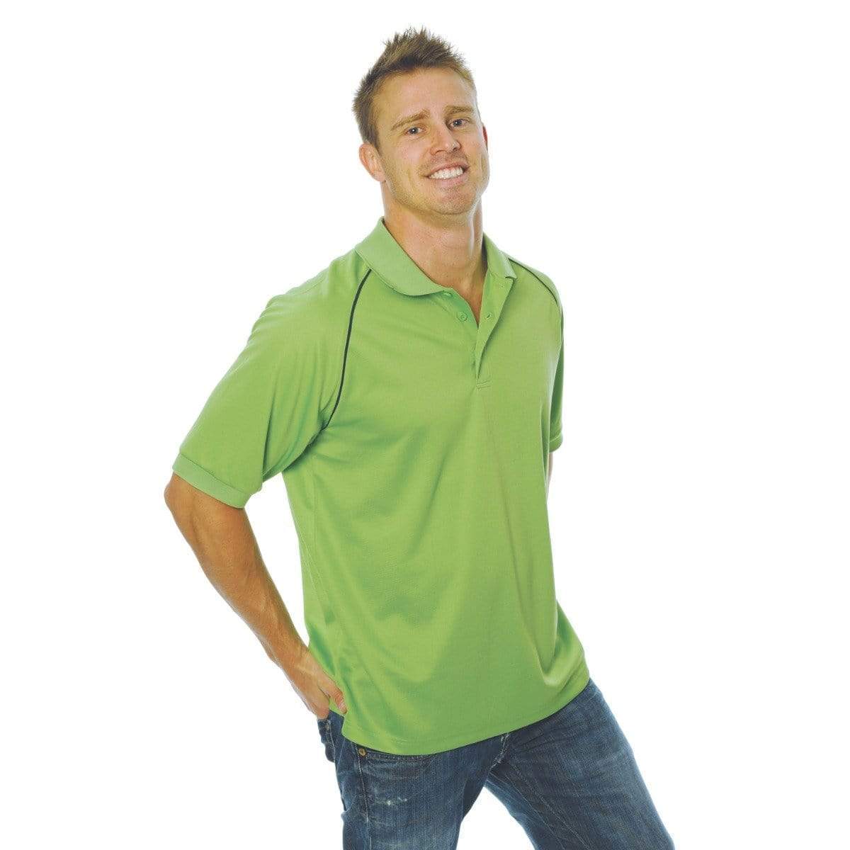 Dnc Workwear Men’s Cool-breathe Rome Polo - 5267 Casual Wear DNC Workwear Cool Lime/Navy S 