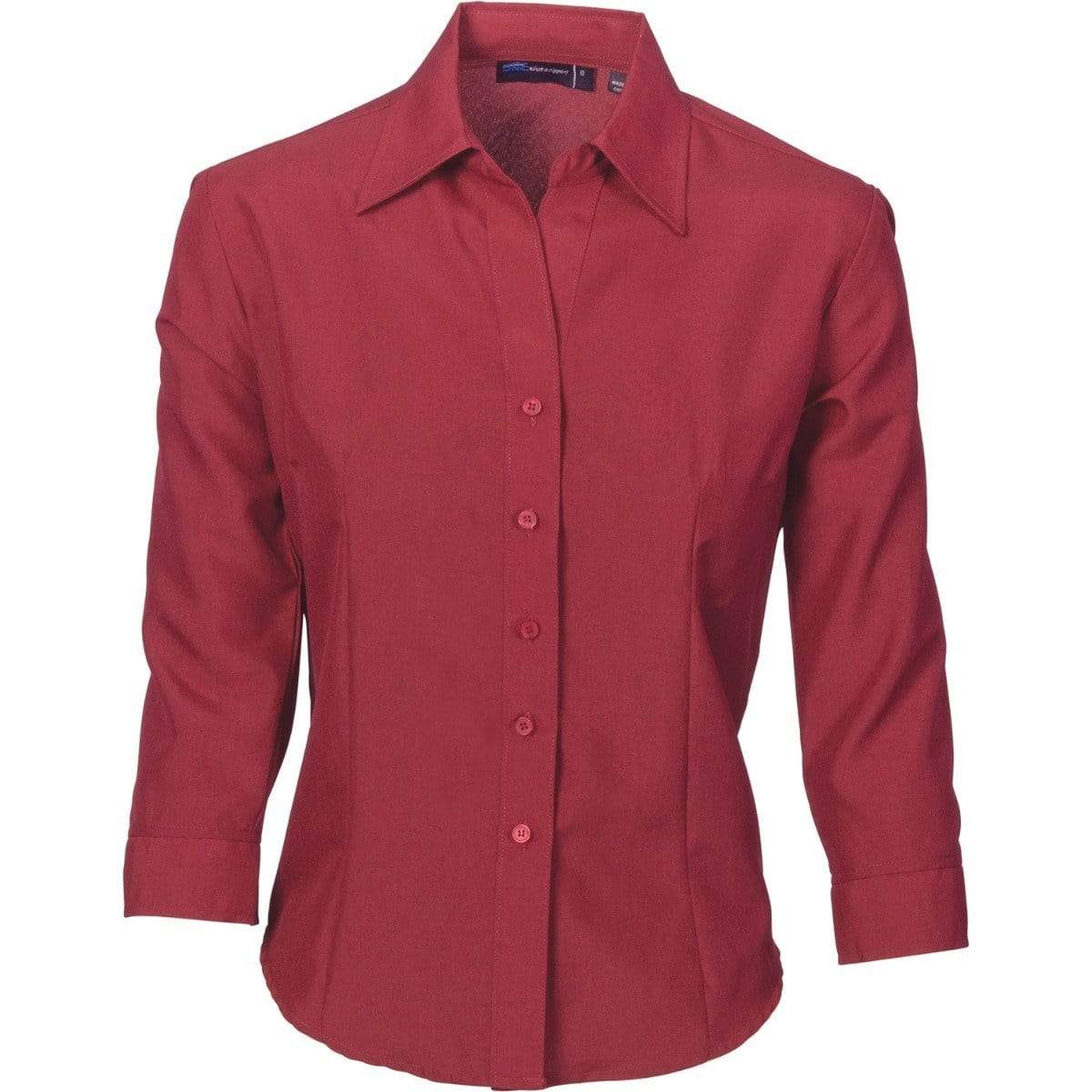Dnc Workwear Ladies Cool-breathe 3/4 Sleeve Shirt - 4238 Corporate Wear DNC Workwear Cherry 6 