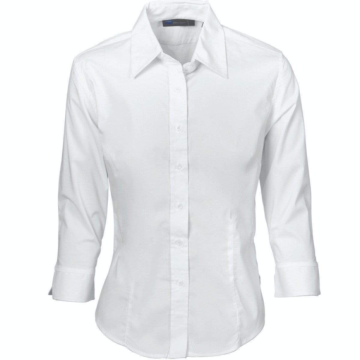 Dnc Workwear Ladies Polyester 3/4 Sleeve Cotton Shirt - 4203 Corporate Wear DNC Workwear White 6 