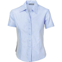 Dnc Workwear Ladies Tonal Stripe Short Sleeve Shirt - 4235 Corporate Wear DNC Workwear Light Blue 6 