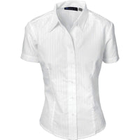 Dnc Workwear Ladies Tonal Stripe Short Sleeve Shirt - 4235 Corporate Wear DNC Workwear White 6 