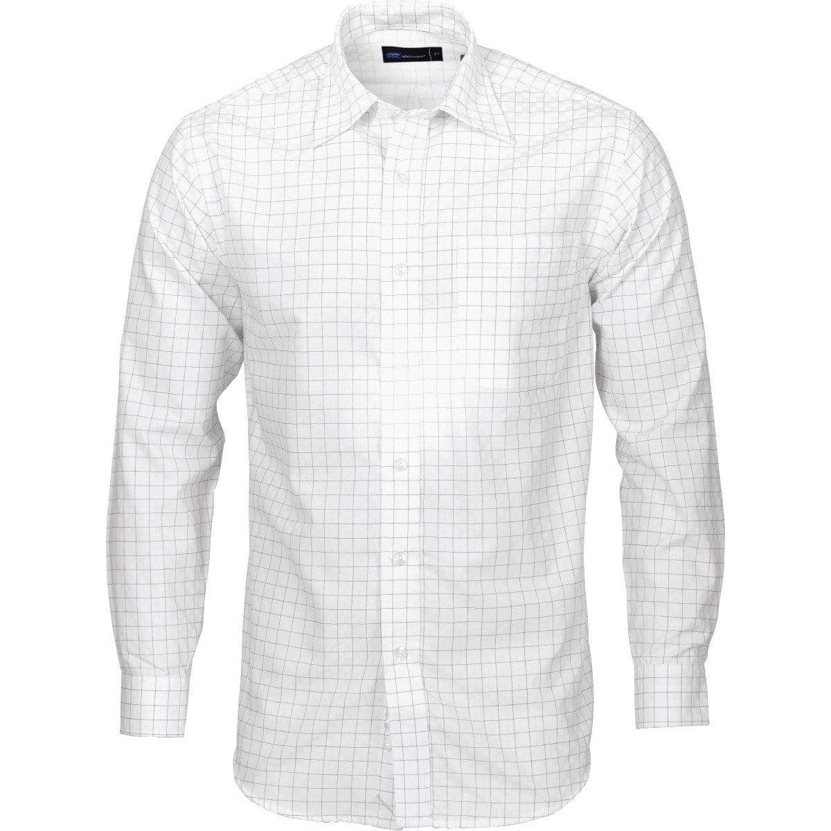 Dnc Workwear Men’s Yarn Dyed Long Sleeve Check Shirt - 4158 Corporate Wear DNC Workwear White/Blue 37 