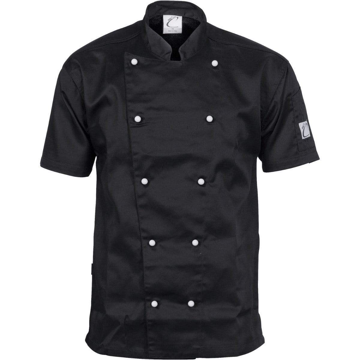 Dnc Workwear Traditional Short Sleeve Chef Jacket -1101 Hospitality & Chefwear DNC Workwear Black XXS 