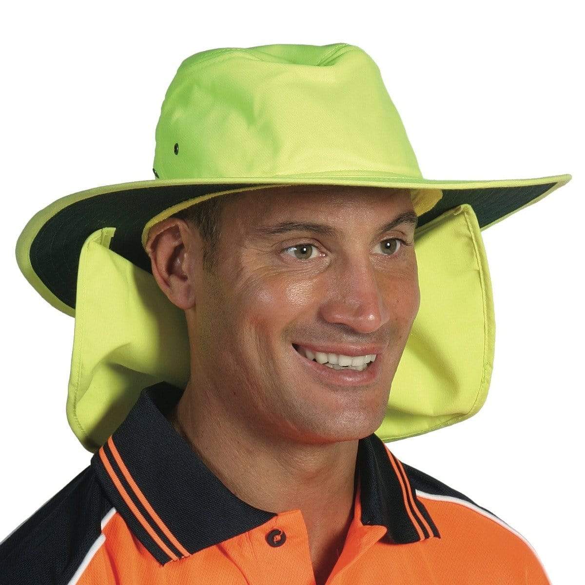 Dnc Workwear Hi-vis Hat With Flap - H055 PPE DNC Workwear Orange S 
