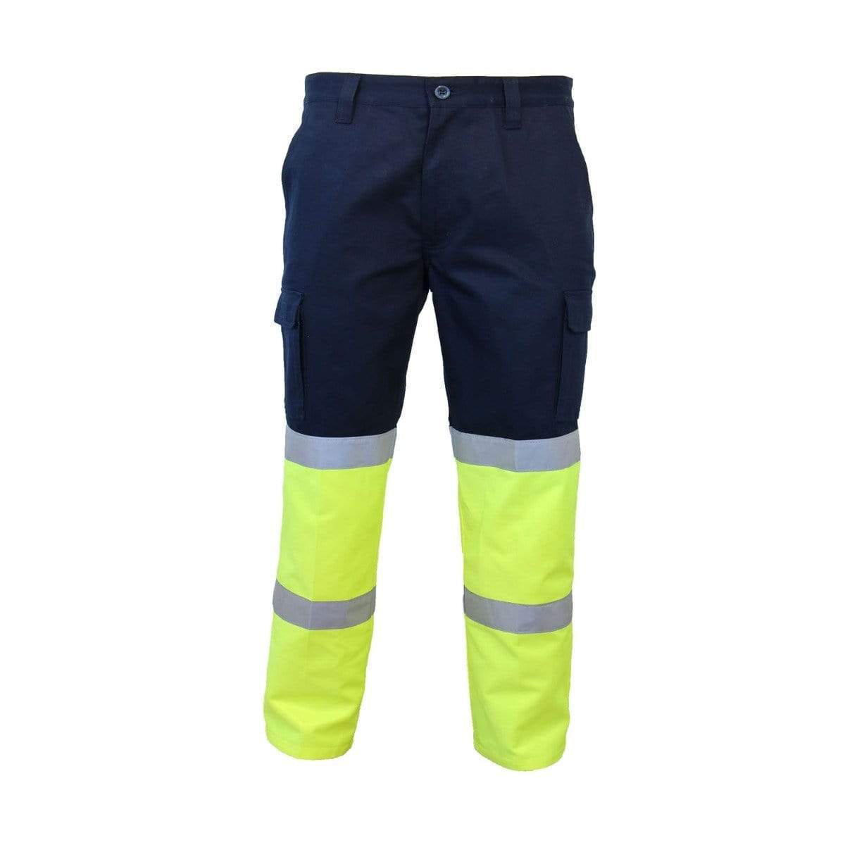 Dnc Workwear 2-tone Bio-motion Taped Cargo Pants - 3363 Work Wear DNC Workwear Navy/HiVis Yellow 72R 