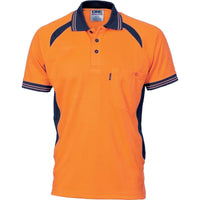 Dnc Workwear Cool-breeze Contrast Mesh Short Sleeve Polo - 3901 Work Wear DNC Workwear Orange/Navy XS 