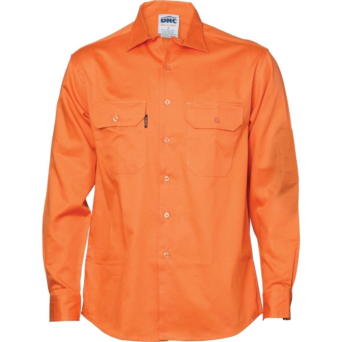 Dnc Workwear Cool-breeze Cotton Long Sleeve Work Shirt - 3208 Work Wear DNC Workwear Orange S 