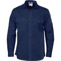 Dnc Workwear Cool-breeze Cotton Long Sleeve Work Shirt - 3208 Work Wear DNC Workwear Navy S 