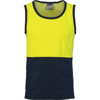 Dnc Workwear Cotton Back Two-tone Singlet -  3841 Work Wear DNC Workwear Yellow/Navy XS 