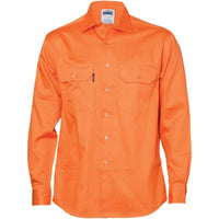 Dnc Workwear Cotton Drill Long Sleeve Work Shirt - 3202 Work Wear DNC Workwear Orange XS 