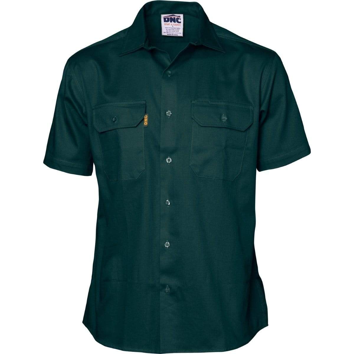 Dnc Workwear Cotton Drill Short Sleeve Work Shirt - 3201 Work Wear DNC Workwear Green XS 