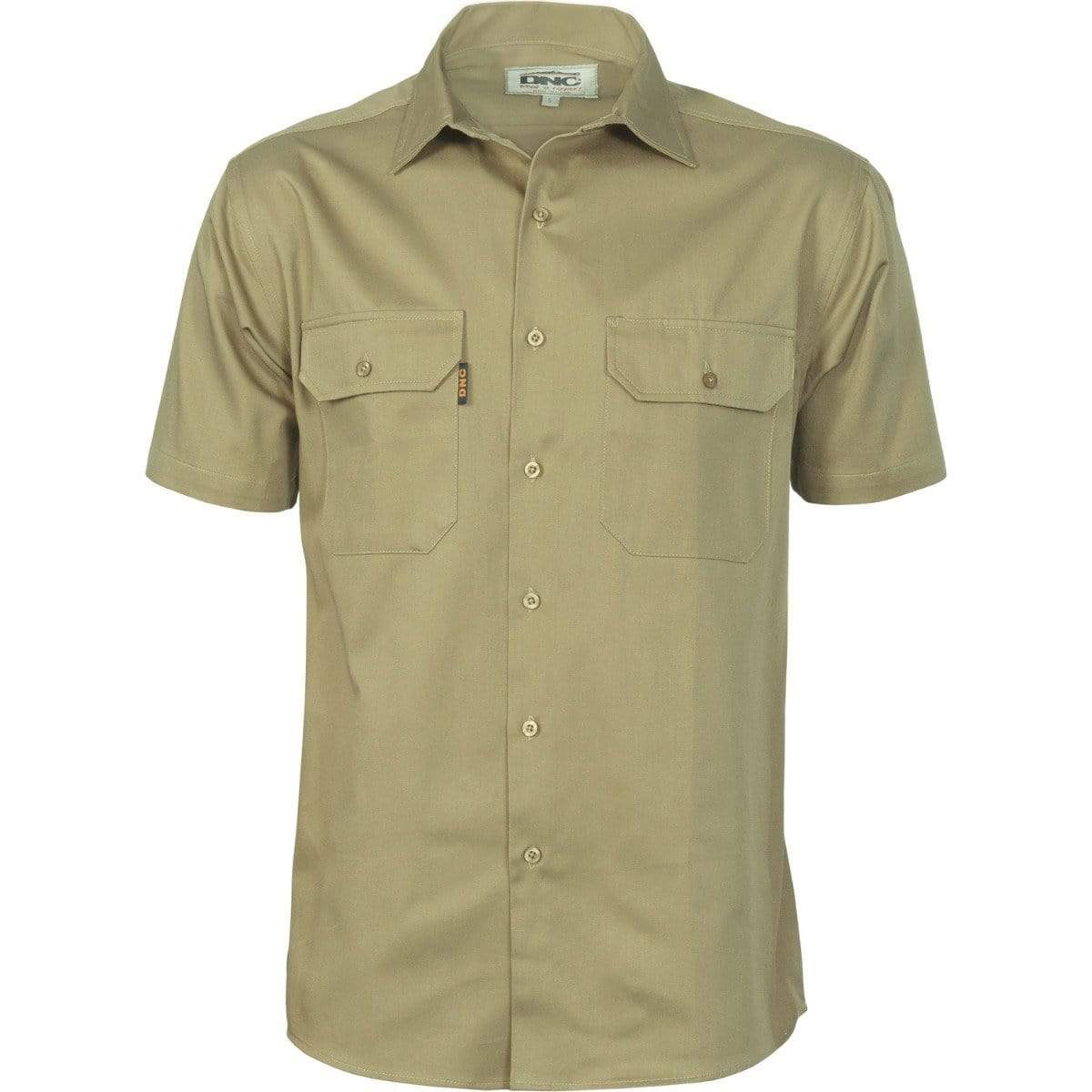 Dnc Workwear Cotton Drill Short Sleeve Work Shirt - 3201 Work Wear DNC Workwear Khaki XS 