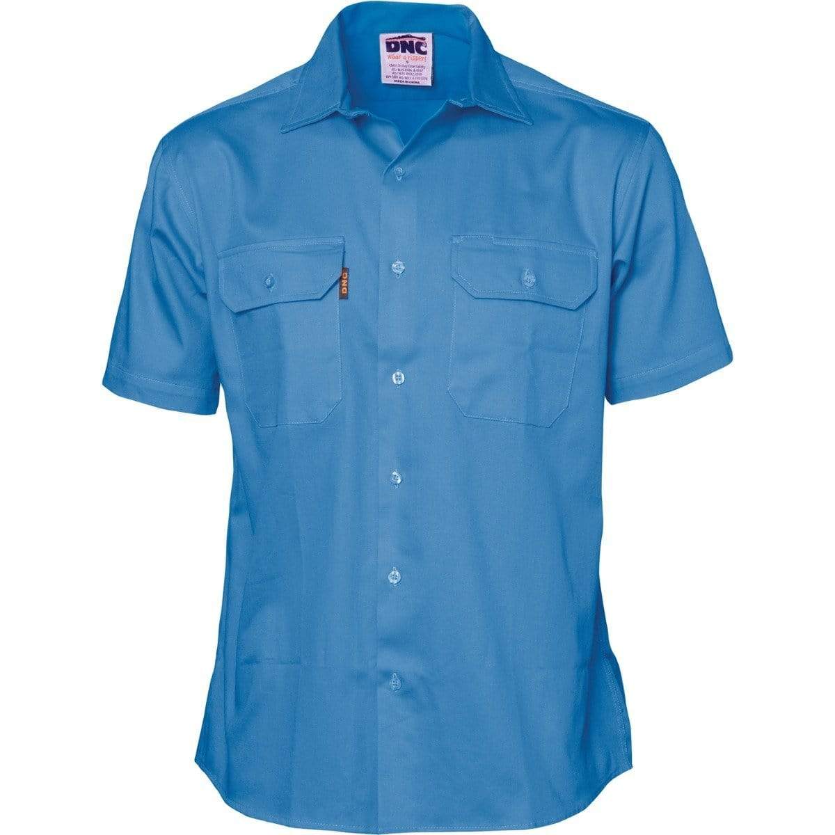 Dnc Workwear Cotton Drill Short Sleeve Work Shirt - 3201 Work Wear DNC Workwear Sky XS 
