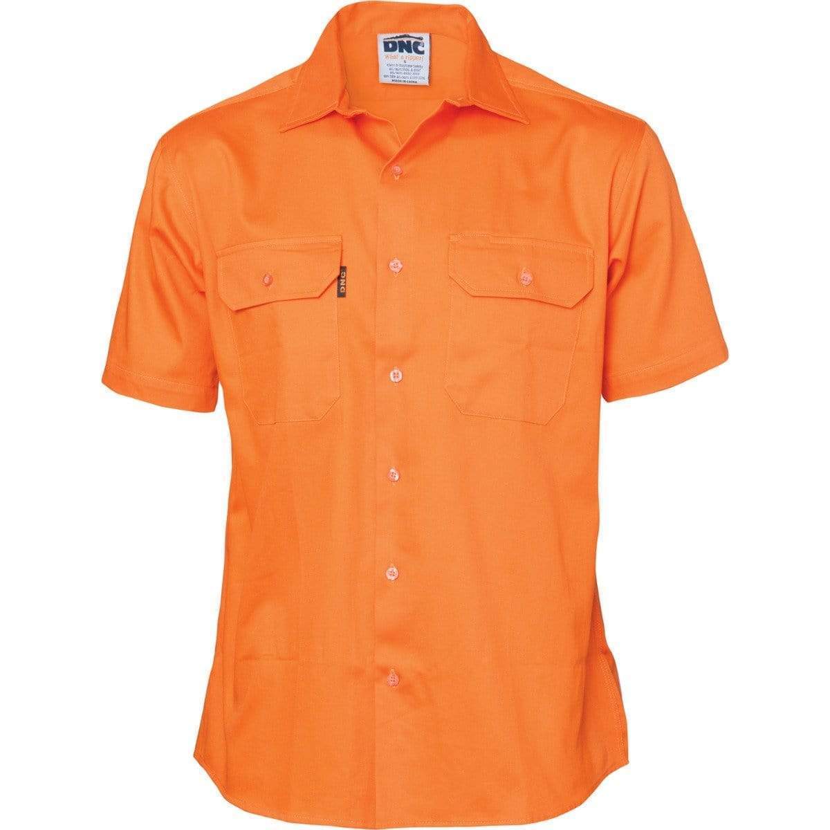 Dnc Workwear Cotton Drill Short Sleeve Work Shirt - 3201 Work Wear DNC Workwear Orange XS 