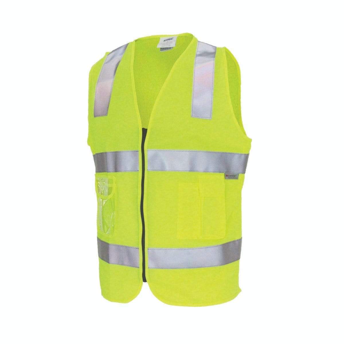 Dnc Workwear Day/night Side Panel Safety Vest With Generic R/tape - 3507 Work Wear DNC Workwear Yellow XS 