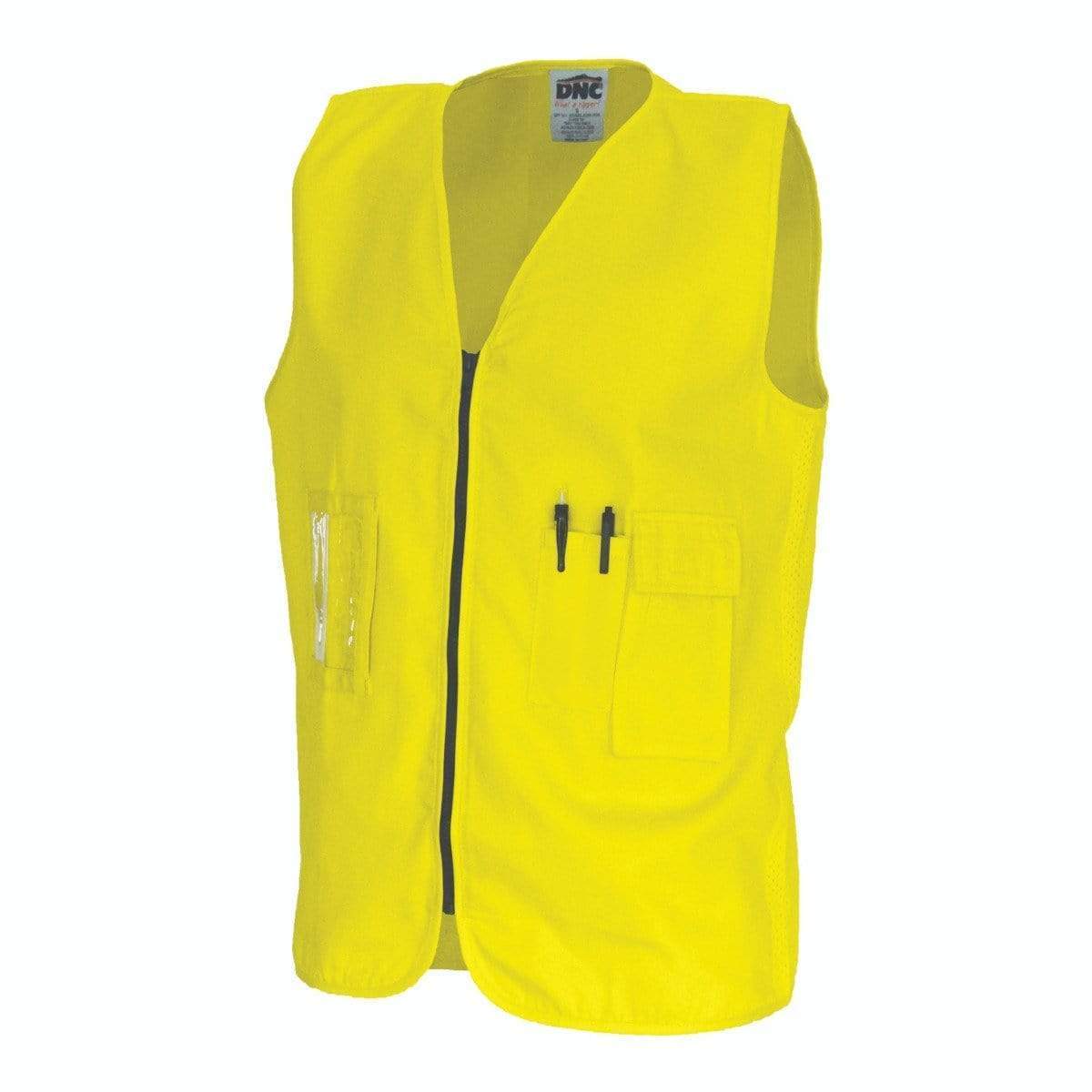 Dnc Workwear Daytime Cotton Safety Vest  - 3808 Work Wear DNC Workwear Yellow S 