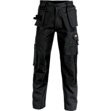 Dnc Workwear Duratex Cotton Duck Weave Tradies Cargo Pants With Twin Holster Tool Pocket - Knee Pads Not Included - 3337 Work Wear DNC Workwear Black 72R 