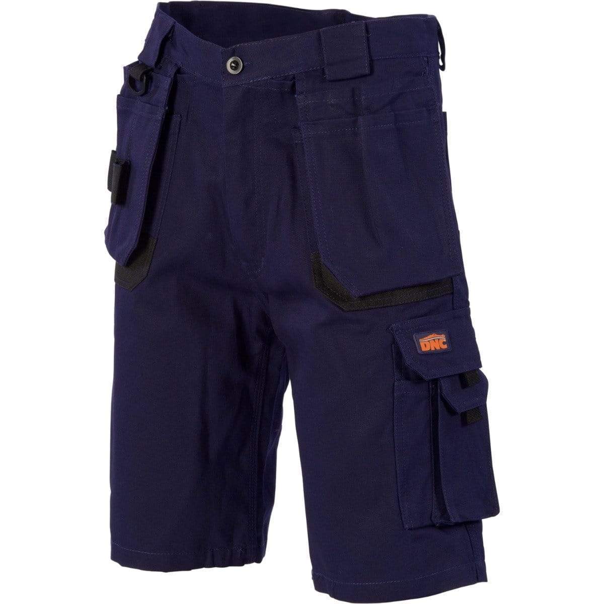 Dnc Workwear Duratex Cotton Duck Weave Tradies Cargo Shorts - With Twin Holster Tool Pocket - 3336 Work Wear DNC Workwear Navy 72R 