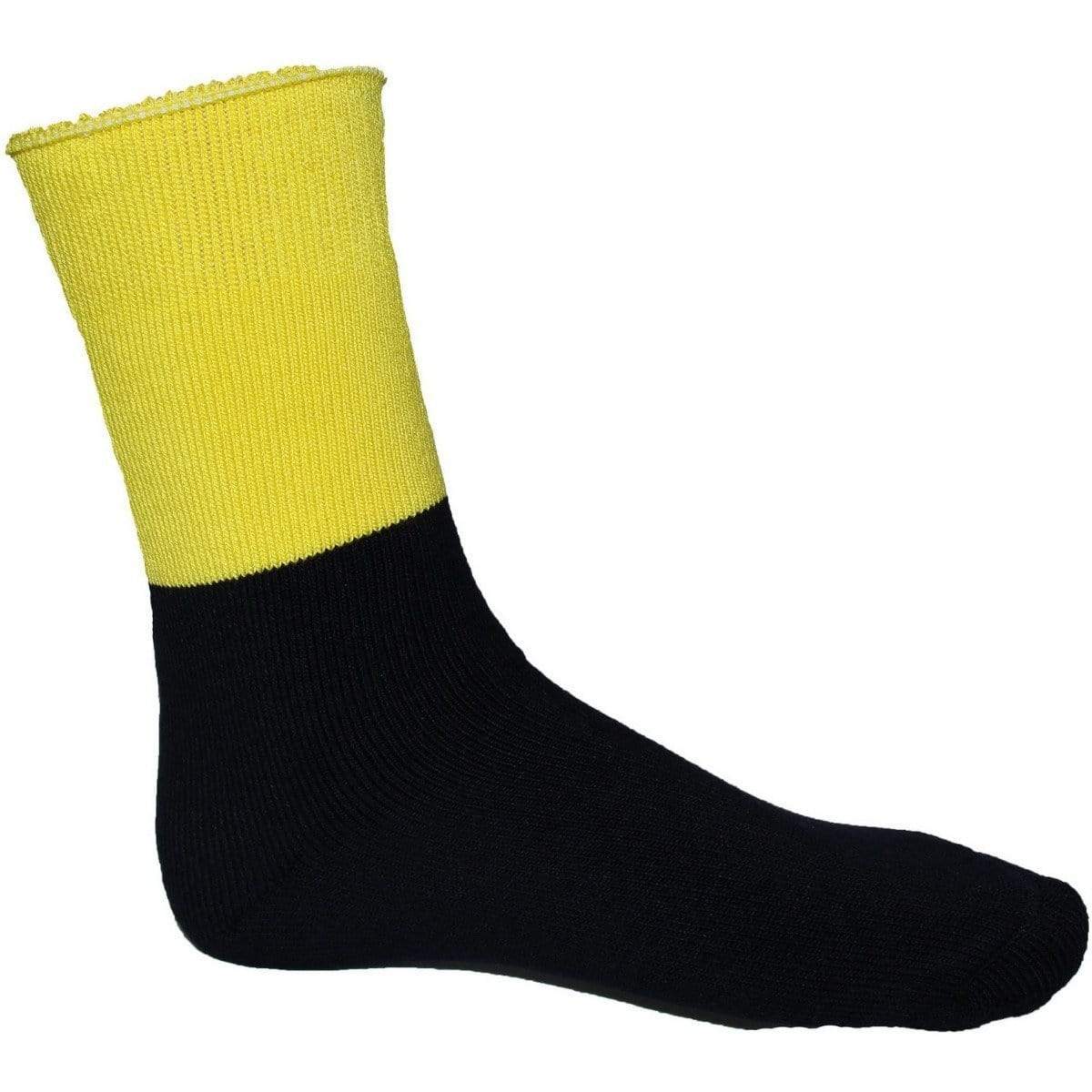 Dnc Workwear Extra Thick Hi-vis 2 Tone Bamboo Socks - S109 Work Wear DNC Workwear Yellow/Navy 12+ 
