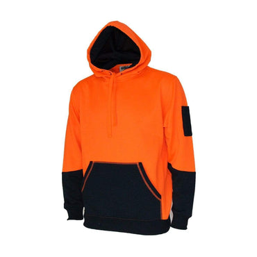 Dnc Workwear Hi-vis 2-tone Full Zip Super Fleecy Hoodie - 3722 Work Wear DNC Workwear Orange/Navy XS 
