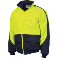 Dnc Workwear Hi-vis Contrast Bomber Jacket - 3991 Work Wear DNC Workwear Yellow/Navy XS 