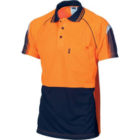 Dnc Workwear Hi-vis Cool-breathe Sublimated Piping Short Sleeve Polo - 3751 Work Wear DNC Workwear Orange/Navy XS 
