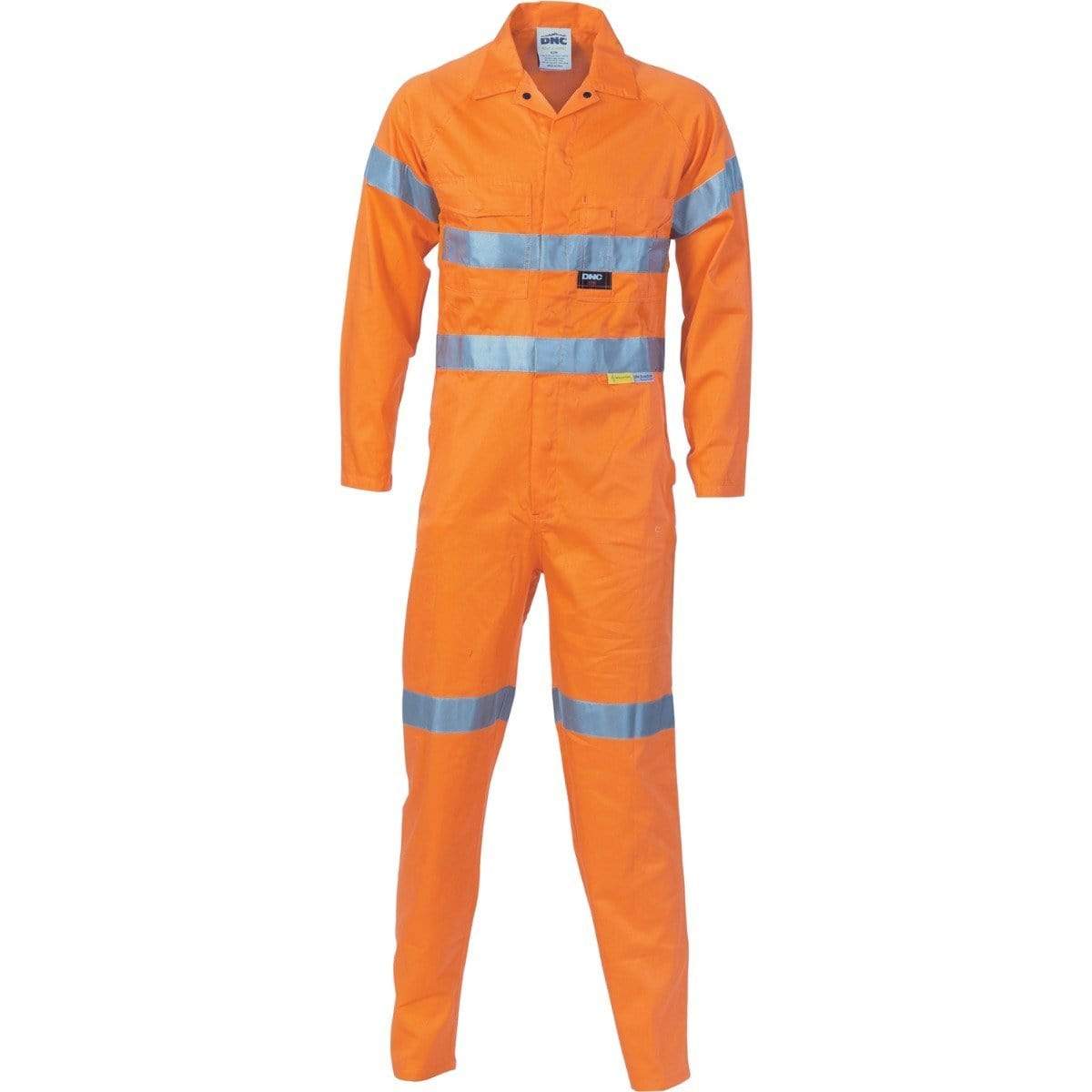 Dnc Workwear Hi-vis Cool-breeze Orange Lightweight Cotton Coverall With 3m Reflective Tape - 3956 Work Wear DNC Workwear Orange 77R 