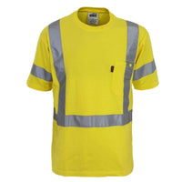 Dnc Workwear Hi-vis Cotton Taped Tee - 3917 Work Wear DNC Workwear Yellow XS 