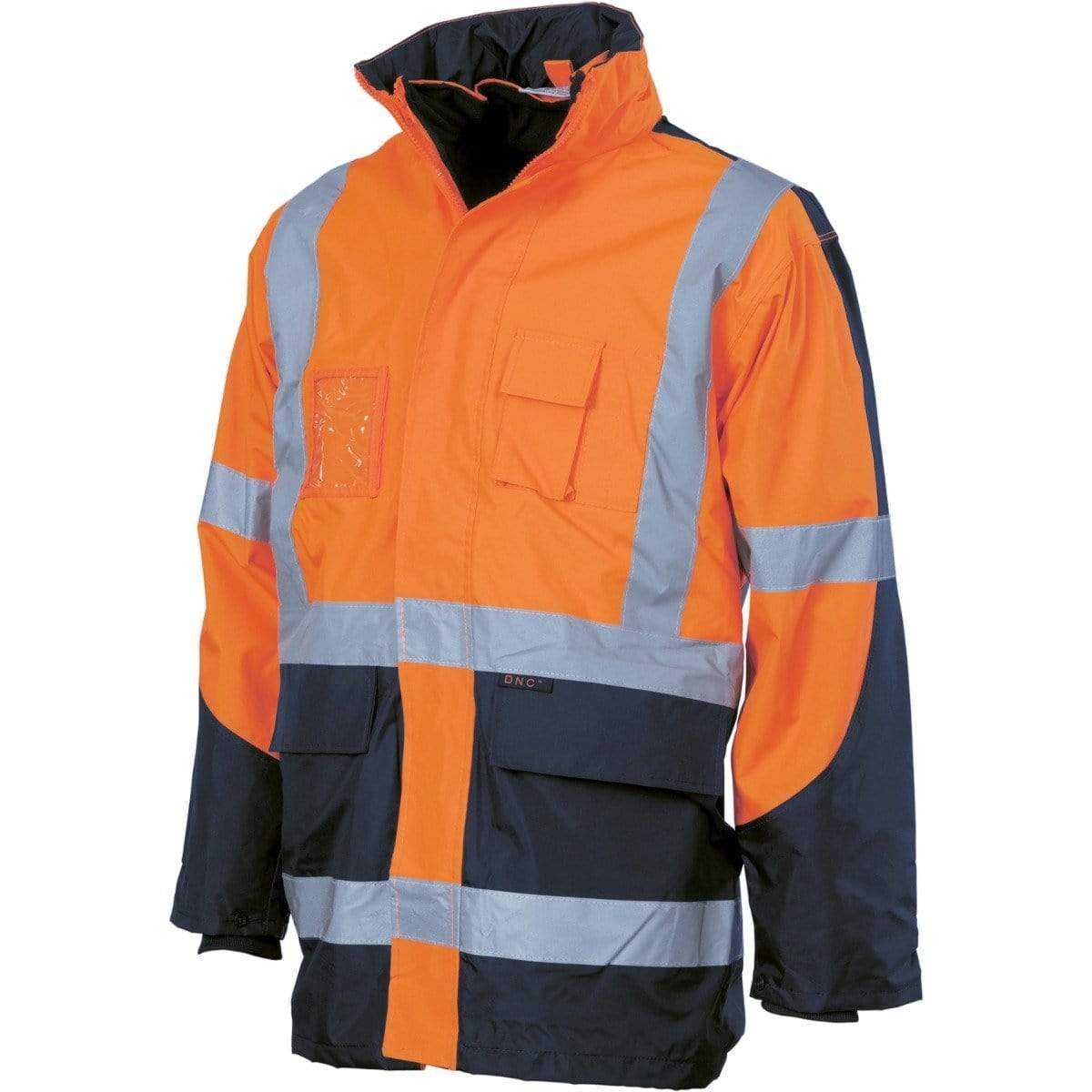 Dnc Workwear Hi-vis Cross Back 2 Tone D/n 6-in-1 Contrast Jacket - 3998 Work Wear DNC Workwear Orange/Navy S 