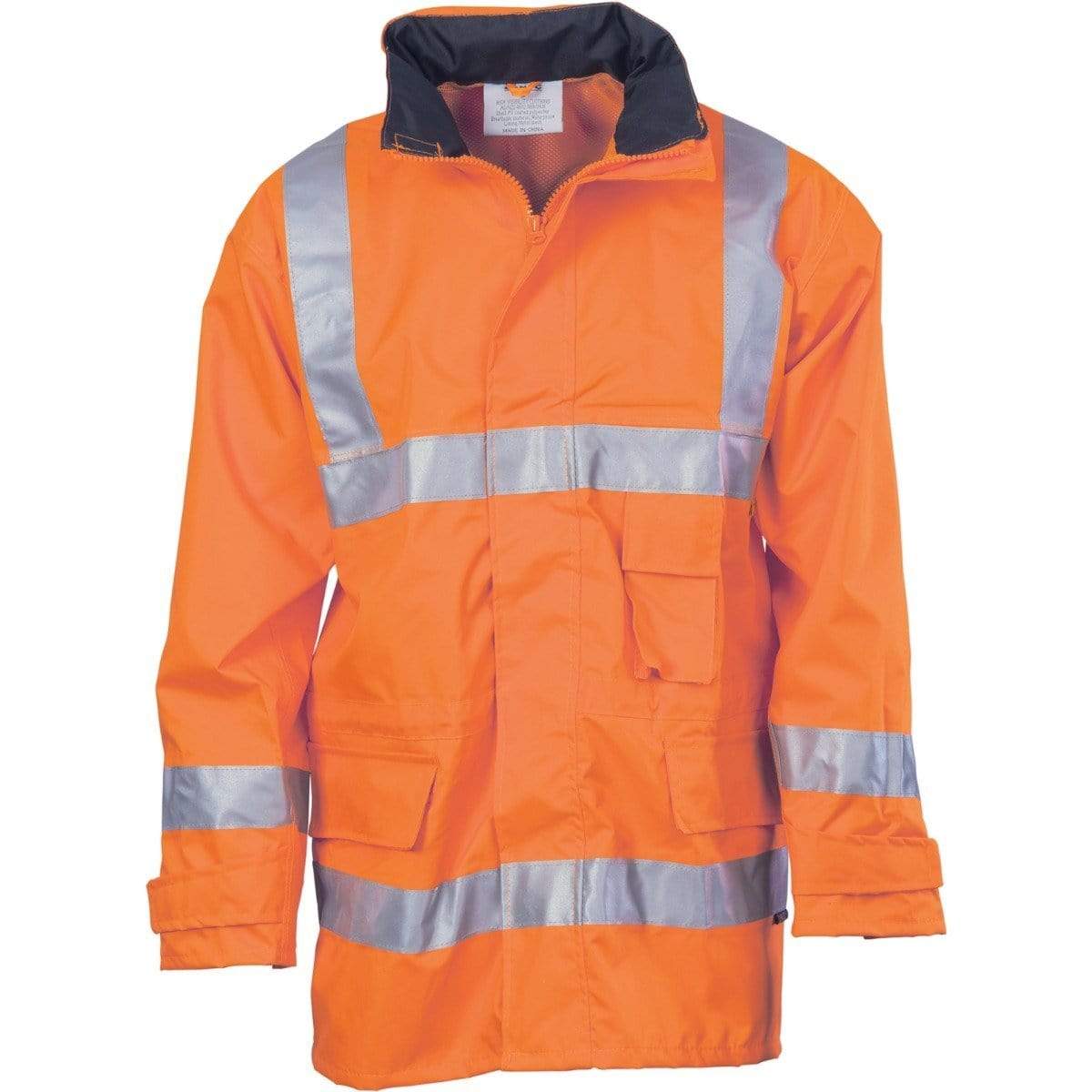 Dnc Workwear Hi-vis D/n Breathable Rain Jacket With 3m Reflective Tape - 3871 Work Wear DNC Workwear Orange S 