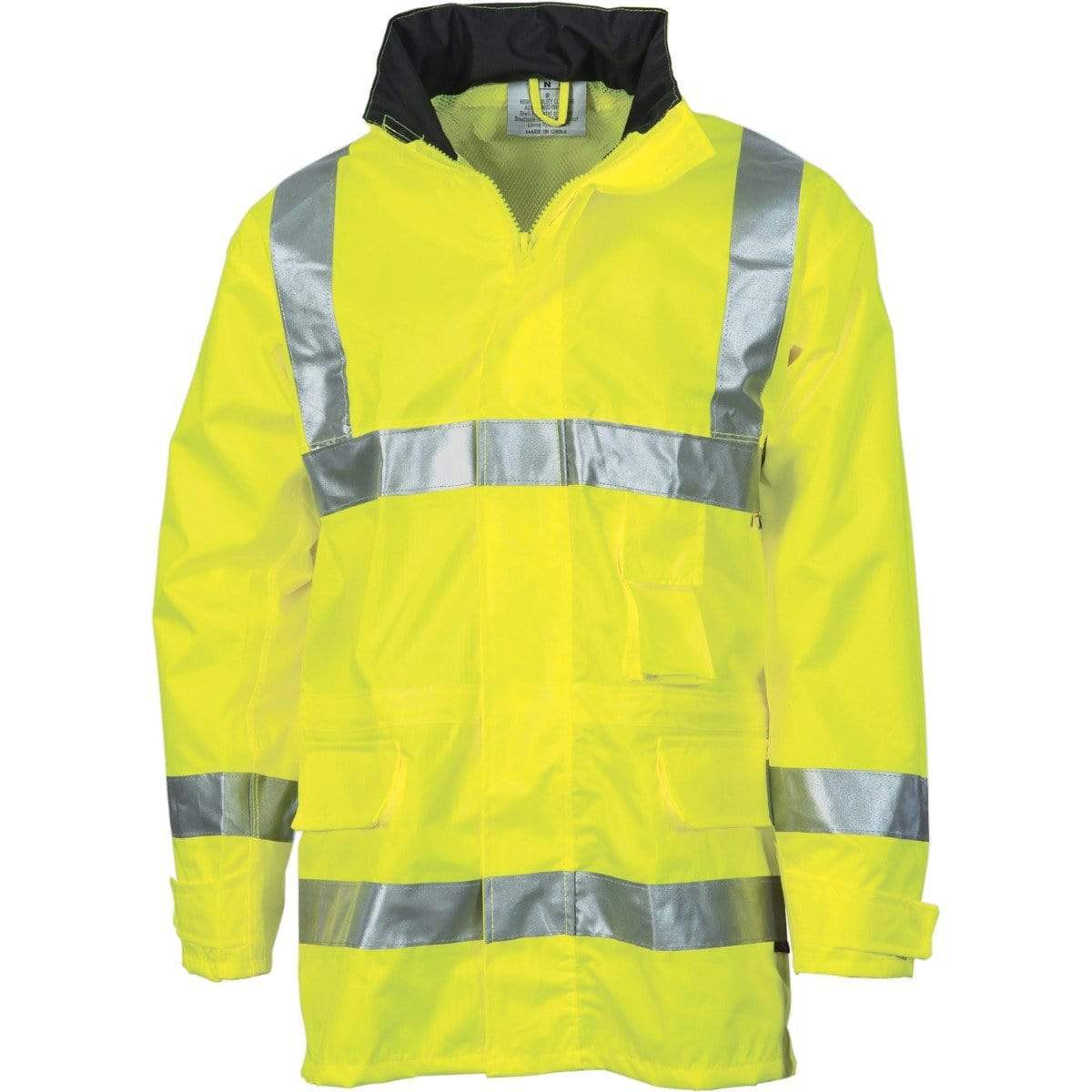 Dnc Workwear Hi-vis D/n Breathable Rain Jacket With 3m Reflective Tape - 3871 Work Wear DNC Workwear Yellow S 