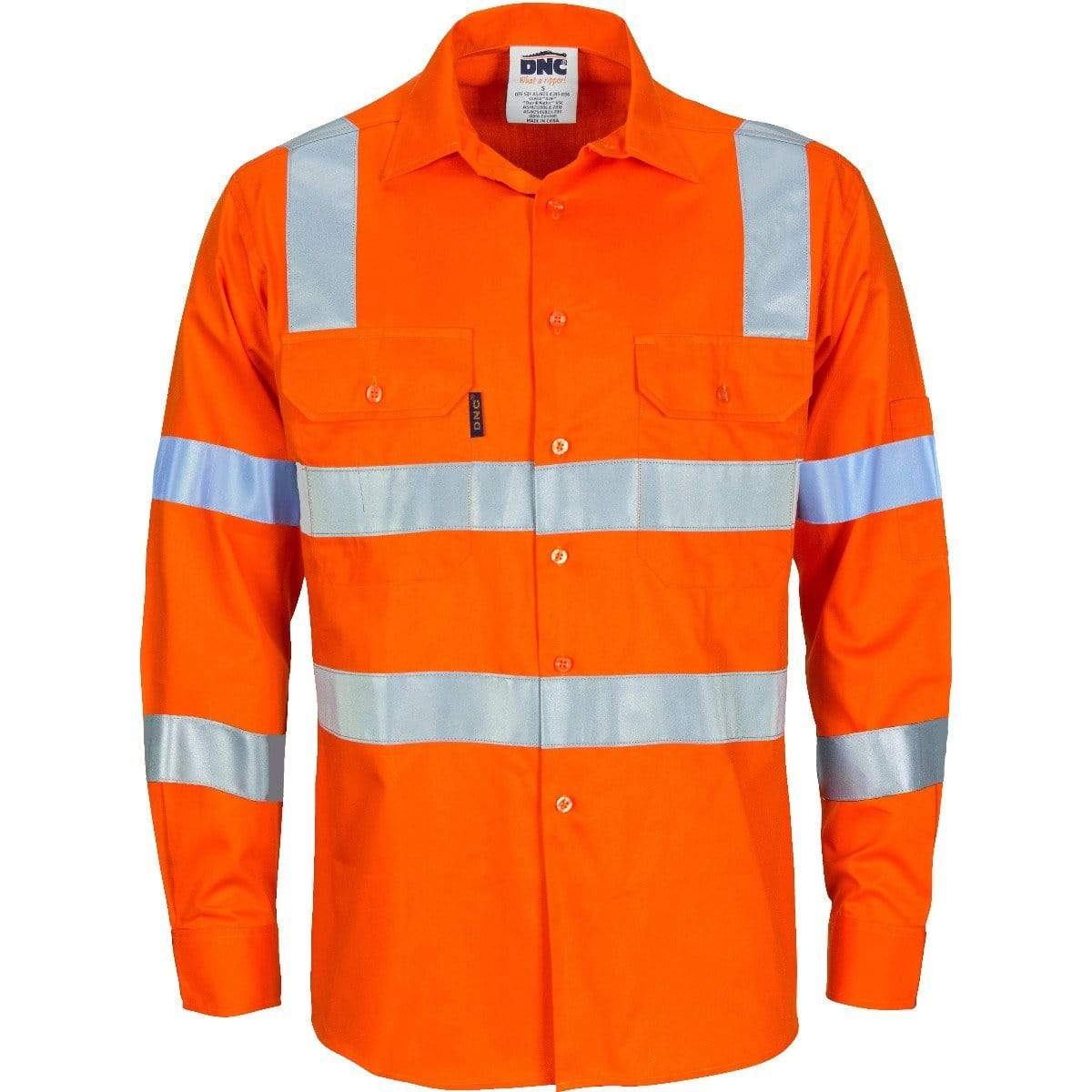Dnc Workwear Hi-vis D/n Lightweight Cotton Shirt - 3743 Work Wear DNC Workwear Orange XS 