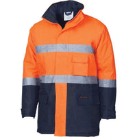 Dnc Workwear Hi-vis D/n Two-tone Parka Jacket - 3768 Work Wear DNC Workwear Orange/Navy XS 
