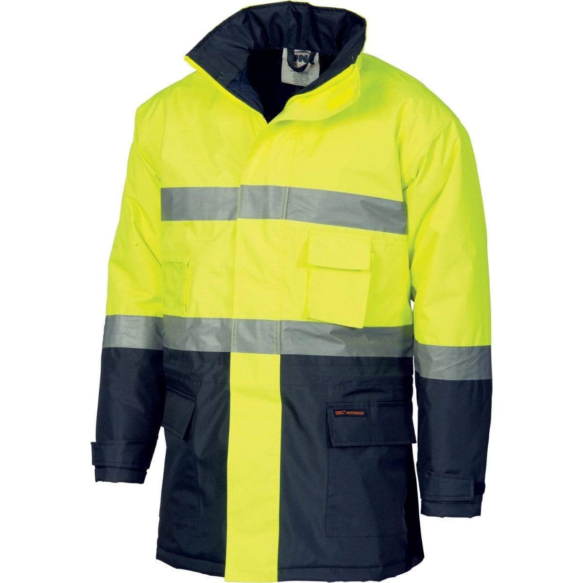 Dnc Workwear Hi-vis D/n Two-tone Parka Jacket - 3768 Work Wear DNC Workwear Yellow/Navy XS 