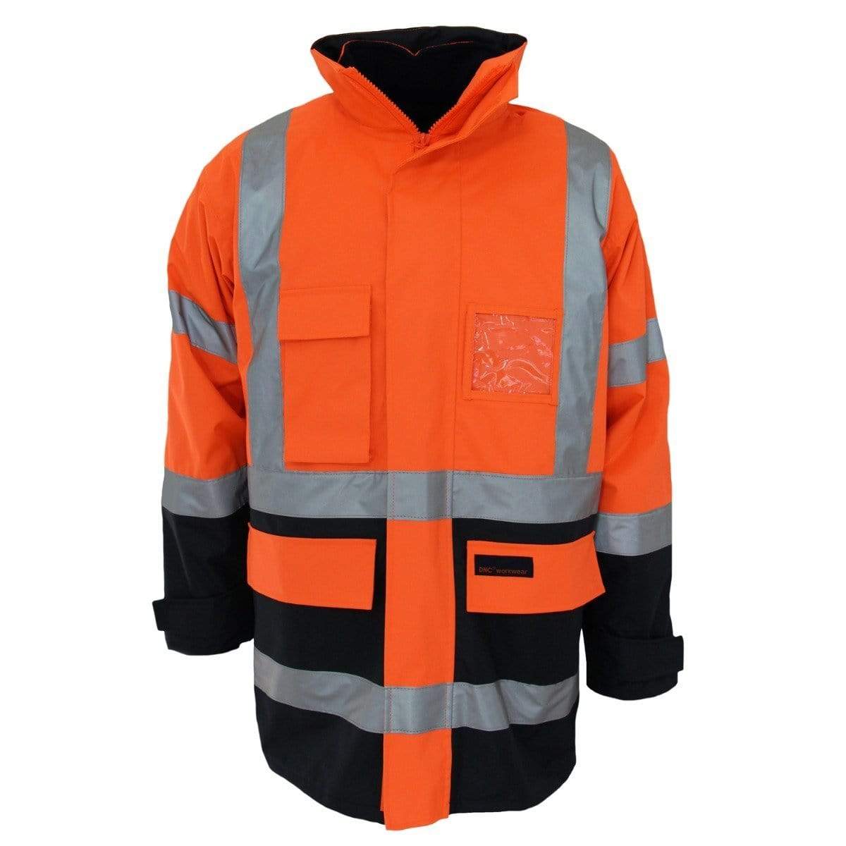 Dnc Workwear Hi-vis "H" Pattern 2t Bio-motion Tape 6-in-1 Jacket - 3964 Work Wear DNC Workwear Orange/Navy XS 