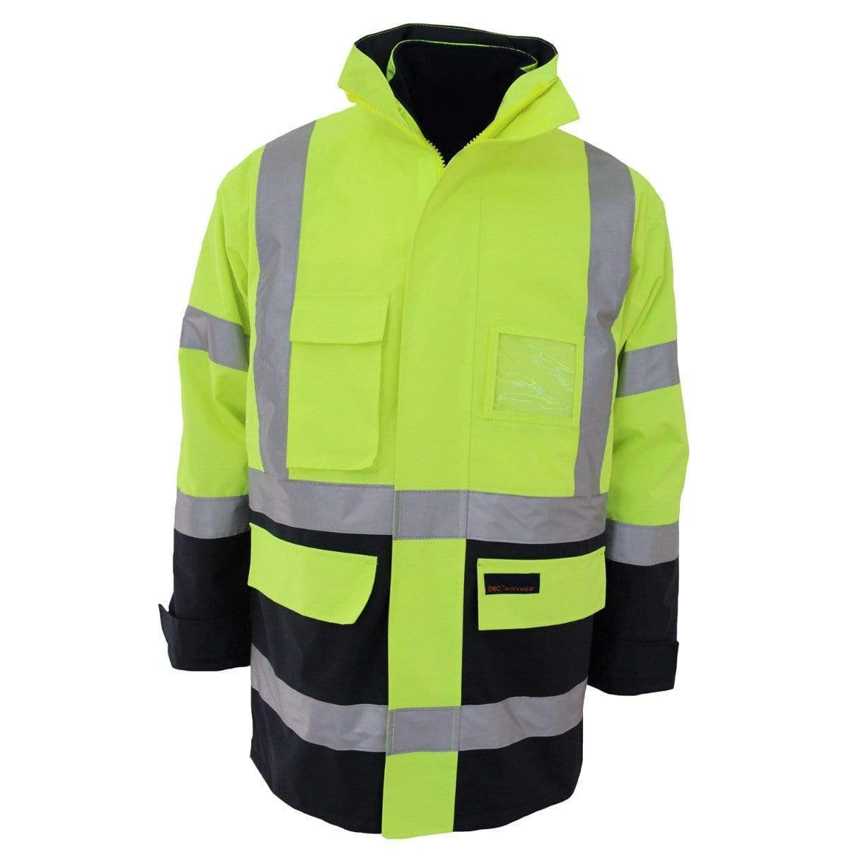Dnc Workwear Hi-vis "H" Pattern 2t Bio-motion Tape 6-in-1 Jacket - 3964 Work Wear DNC Workwear Yellow/Navy XS 