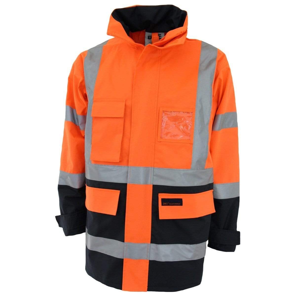 Dnc Workwear Hi-vis “h” Pattern 2t Bio-motion Tape Jacket - 3962 Work Wear DNC Workwear Orange/Navy XS 