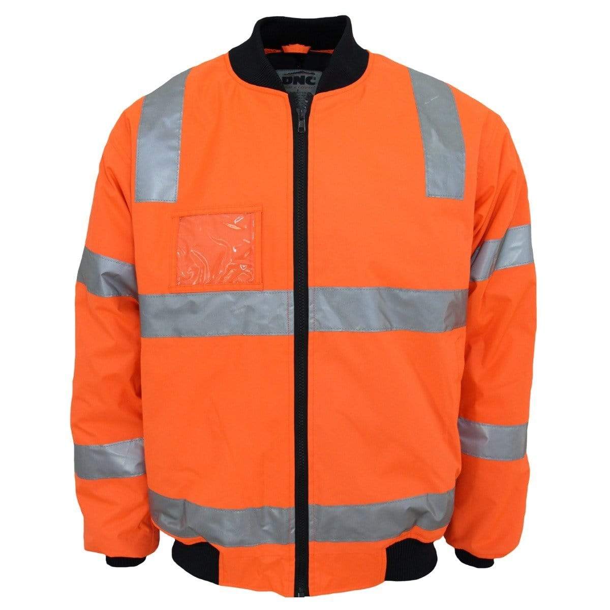Dnc Workwear Hi-vis Hoop Pattern Flying Jacket Bio-motion Tape - 3769 Work Wear DNC Workwear Orange XS 