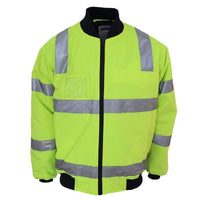 Dnc Workwear Hi-vis Hoop Pattern Flying Jacket Bio-motion Tape - 3769 Work Wear DNC Workwear Yellow XS 